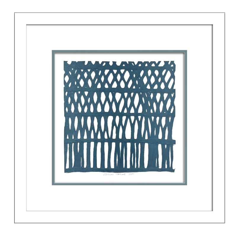 Framed Abstract Paper Wall Art - Blue Coral II